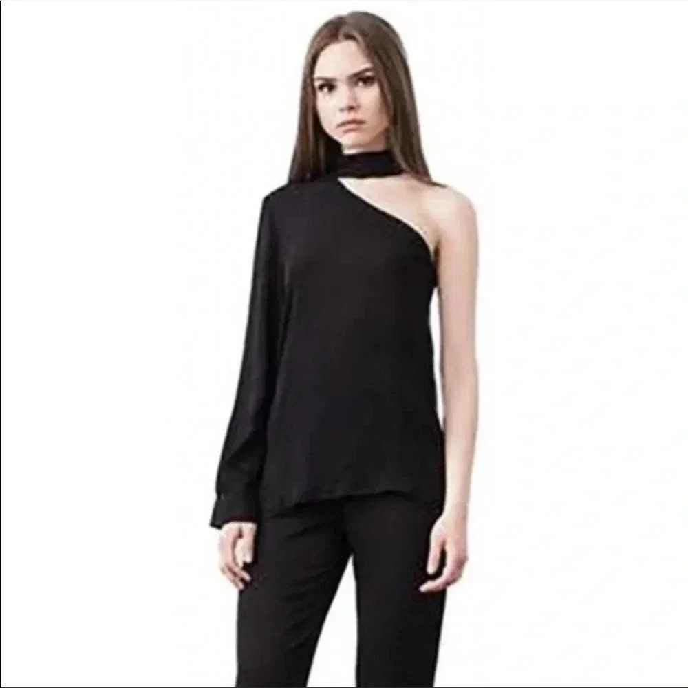Karina Grimaldi choker one shoulder top